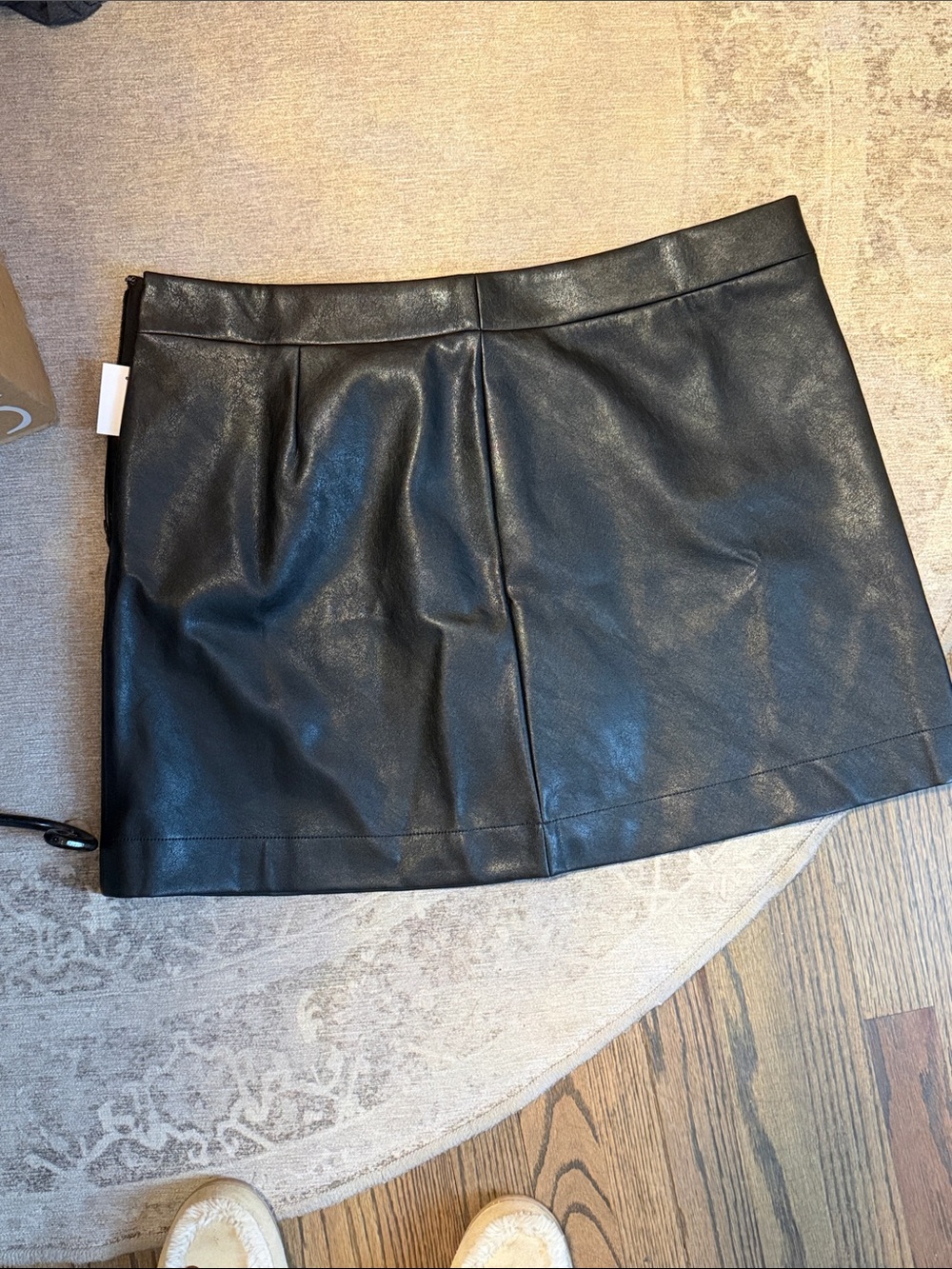 J. Crew Black Faux Leather Mini Skirt - Sleek A-Line